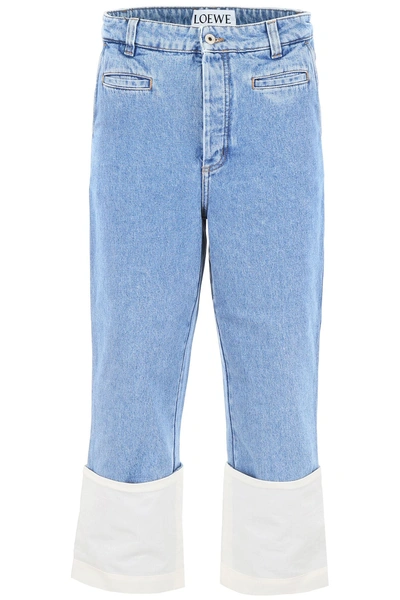 Shop Loewe Fisherman Jeans In Blue (white)