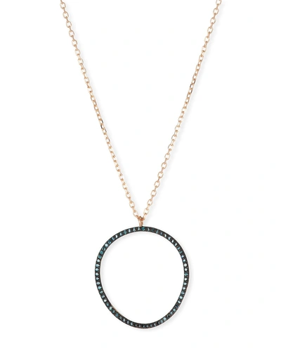 Shop Stevie Wren 14k Rose Gold Blue Diamond Wave Circle Necklace