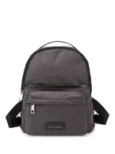 Shop Marc Jacobs Large Logo-patch Nylon Backpack In Dark Grey