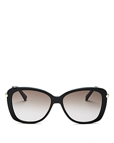 Shop Longchamp Women's Square Sunglasses, 56mm In Black/gray