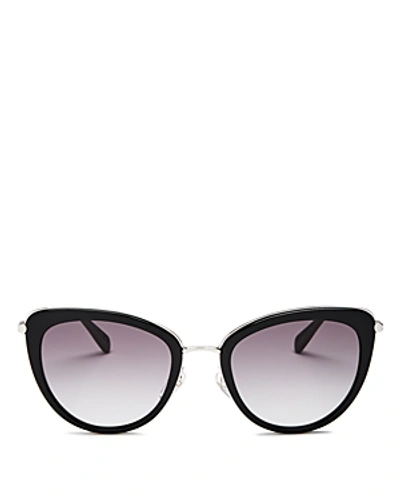 Shop Longchamp Women's Combo Cat Eye Sunglasses, 54mm In Black/gray