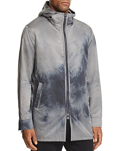 Shop John Varvatos Acid-washed Hooded Zip-front Parka In Metal Gray