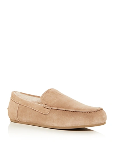 Shop Vince Men's Gino Suede & Shearling Slippers In Natural