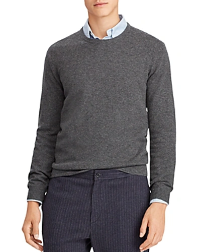 Shop Polo Ralph Lauren Washable Cashmere Crewneck Sweater In Charcoal Heather