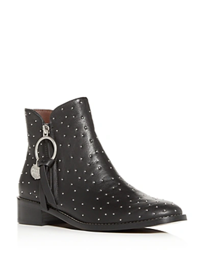 Shop See By Chloé See By Chloe Women's Studded Low-heel Booties In Black