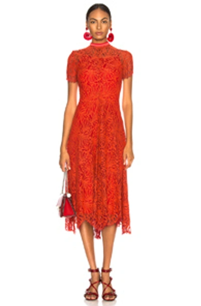 Shop Proenza Schouler Mock Turtleneck Dress In Tangerine