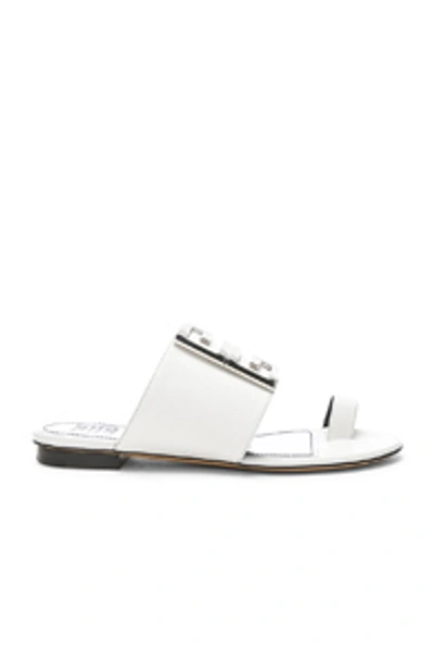 Shop Givenchy Logo Flat Sandals In White