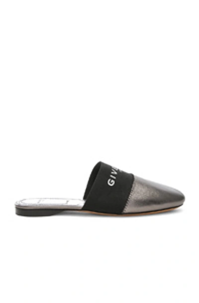 Shop Givenchy Bedford Flat Mules In Gunmetal