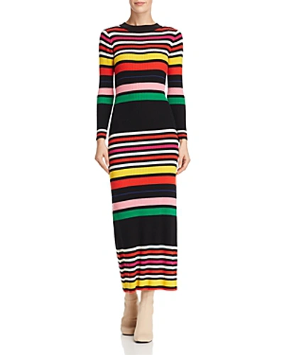 Shop Paper London Rave Striped Sweater Dress In Midnight Stripe