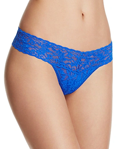 Shop Hanky Panky Petite Low-rise Thong In Sapphire Blue