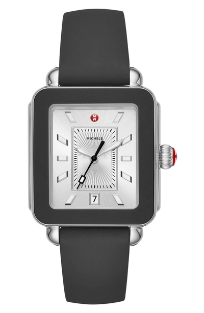 Shop Michele Deco Sport Watch Head & Silicone Strap Watch, 34mm X 36mm