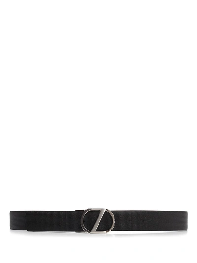 Shop Ermenegildo Zegna Logo Buckle Belt In Black