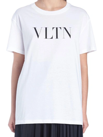 Shop Valentino Vltn Logo Print T In White