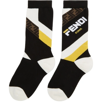 Shop Fendi Black  Mania Unisex Socks In F0qa1 Black