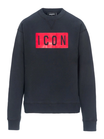 Shop Dsquared2 D Squared Dsquared Icon Printed Sweatshirt In Black