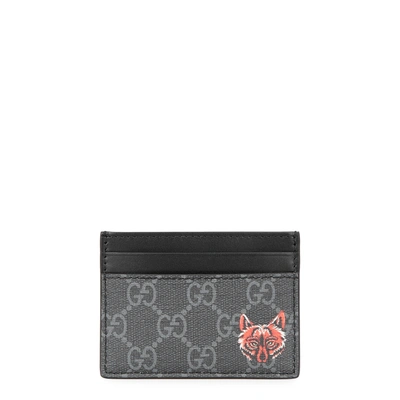 Shop Gucci Gg Supreme Black Leather Cardholder