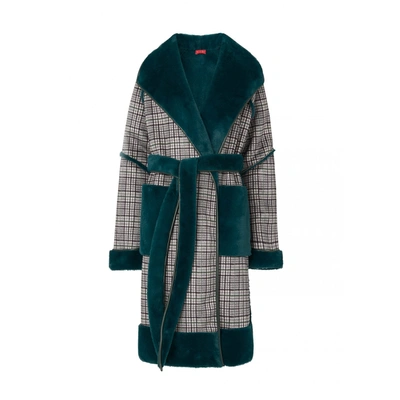 Shop Kitri Finley Green Reversible Teddy Coat