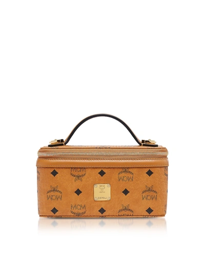 Shop Mcm Visetos Original Rockstar Vanity Case Crossbody Bag In Cognac