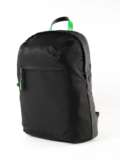 Shop Prada Top-zipped Backpack In Xvs Nero/verde Fluo