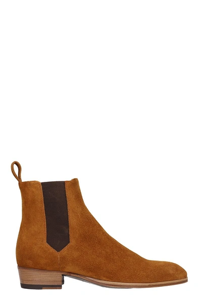 Shop Barbanera Brown Suede Beatles Ankle Boots In Leather Color