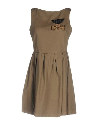 Shop L'edition Short Dresses In Khaki
