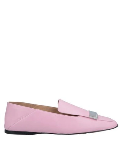 Shop Sergio Rossi Woman Loafers Pink Size 5.5 Soft Leather