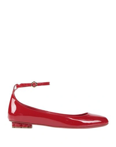 Shop Ferragamo Ballet Flats In Red