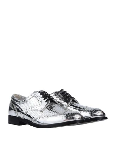 Shop Dolce & Gabbana Lace-up Shoes In Silver