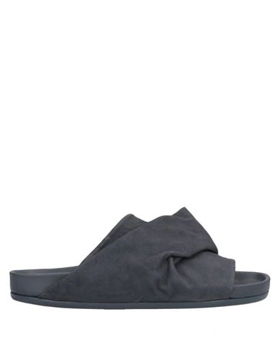 Shop Rick Owens Sandals In Steel Grey