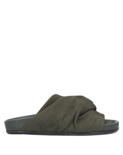 Shop Rick Owens Sandals In Military Green