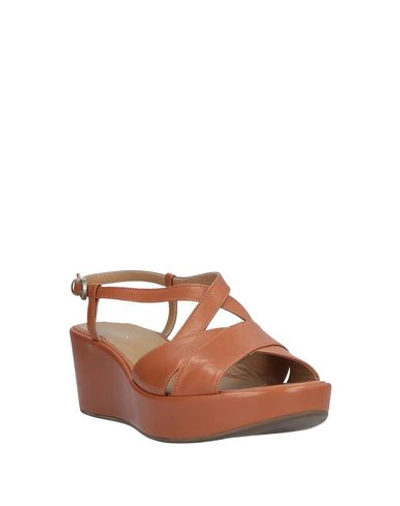 Shop A.testoni Sandals In Tan