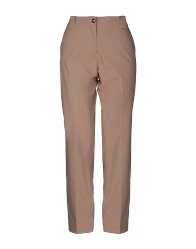 Shop Via Masini 80 Woman Pants Khaki Size 2 Cotton, Elastane In Beige