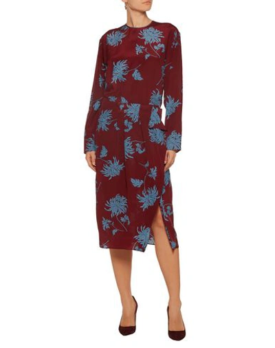 Shop Rochas Midi Dress In Garnet