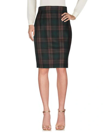 Shop Giorgio Grati Knee Length Skirt In Dark Green