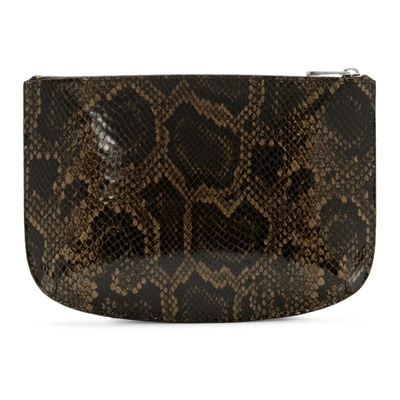 Shop A.p.c. Brown Embossed Python Sarah Pouch In Cae Marronf