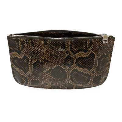 Shop A.p.c. Brown Embossed Python Sarah Pouch In Cae Marronf