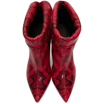 Shop Isabel Marant Red Snake Lisbo Boots In 70rd Red