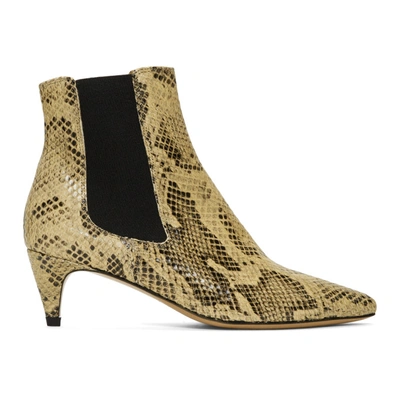 Shop Isabel Marant Tan Snake Detty Boots In 23nl Natura