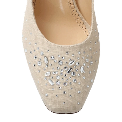 Shop Charlotte Olympia Bejeweled Oprah Pump In Natural