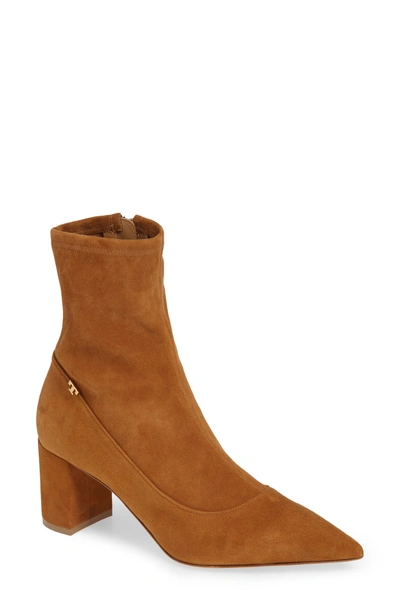 Shop Tory Burch Penelope Pointy Toe Bootie In Deep Vicuna/ Deep Vicuna
