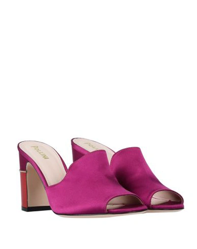Shop Pollini Woman Sandals Purple Size 7.5 Textile Fibers