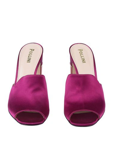 Shop Pollini Woman Sandals Purple Size 7.5 Textile Fibers