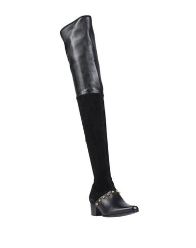 Shop Balmain Knee Boots In Black