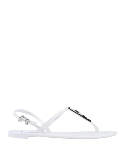 Shop Karl Lagerfeld Flip Flops In White