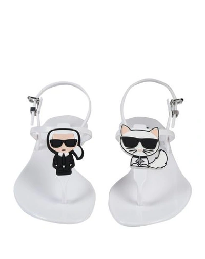 Shop Karl Lagerfeld Flip Flops In White