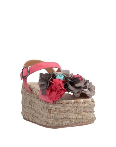 Shop Coral Blue Sandals In Coral