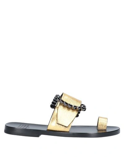 Shop Maison Margiela Toe Strap Sandals In Gold
