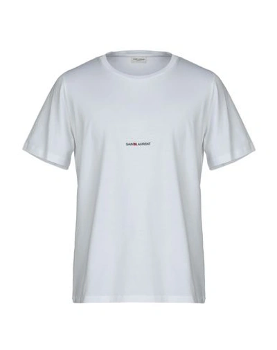 Shop Saint Laurent Man T-shirt White Size M Cotton