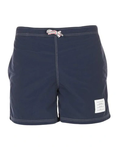 Shop Thom Browne Swim Shorts In Dark Blue