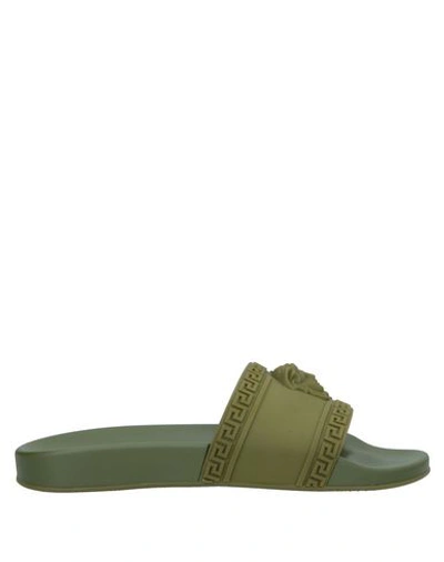 Shop Versace Sandals In Military Green